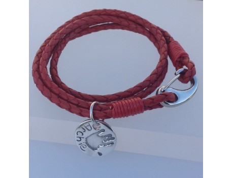 Leather Double Wrap Bracelet with Charm